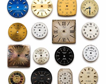 Juego de esferas de relojes vintage, lote de esferas de relojes variadas, artículos steampunk, piezas de relojes antiguos, fabricación de joyas, materiales para manualidades.