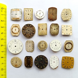 Set quadranti orologio Collezione 20 pezzi ruggine Parti retrò Pezzi antichi Steampunk Forniture punk a vapore Vintage antico