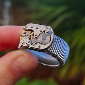 Anillo Steampunk Mecanismo de reloj vintage Steam punk Regalo único Hombres joyas inusuales