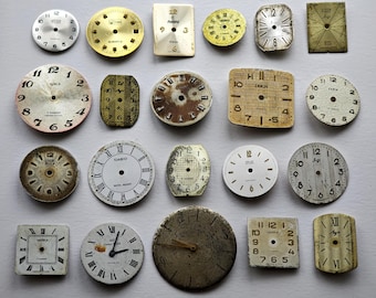 Watch faces set 21pcs Collection rust Retro parts Ancient Steampunk pieces Steam punk supplies Antique Vintage