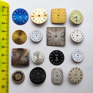 Watch faces set 16 pcs Collection Retro parts Ancient Steampunk pieces Steam punk supplies Antique Vintage