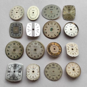 Watch faces lot Retro parts Ancient watch dials Steampunk pieces Steam punk supplies Antique Vintage