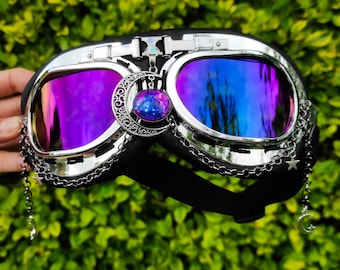 Festival goggles Galaxy props Moon Burning man Costume Dust mask DJ Women Men Rave EDM Carnival