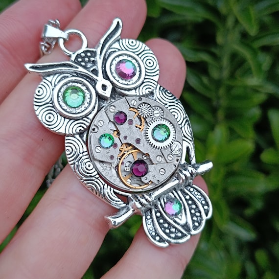 VTG JPG Owl Necklace w/ Skull Ring Silver Owl Ring and Pendant