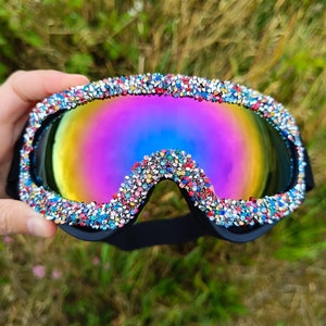 Goggles Skimaske DJ Damen Herren Festivalmode Ski Mountain Snowboard Party Staubmasken Futuristisches Outfit Wintersport