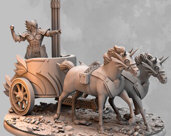 Chariot | Dead Earth Games - Shattered Crown | Unique 3D Printed Mini for RPGs, Wargaming | 28mm-32mm