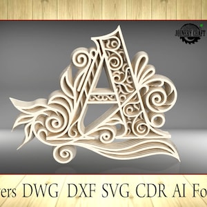 Multicapa Letra A, decoración del hogar, DXF, SVG, Ai, Cdr, formato de archivo vectorial Dwg