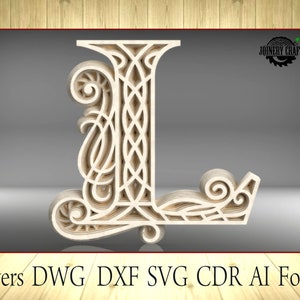 Multicapa Letra L, decoración del hogar, DXF, SVG, Ai, Cdr, formato de archivo vectorial Dwg