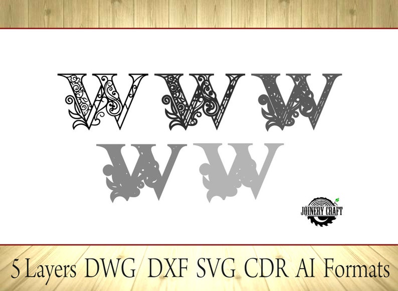 Multilayer Letter W, Home Decor, DXF, SVG, Ai, Cdr, Dwg Vector File ...