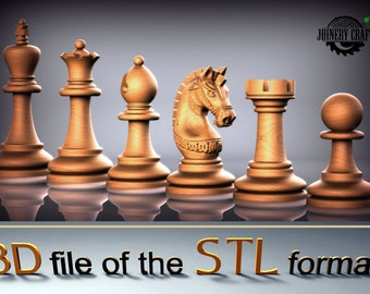 Luksusowe szachy, Szachy 3D, Zestaw szachów 6 figur, format pliku STL