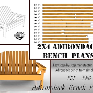 Adirondack style bench Plans, Download, PDF, PNG format