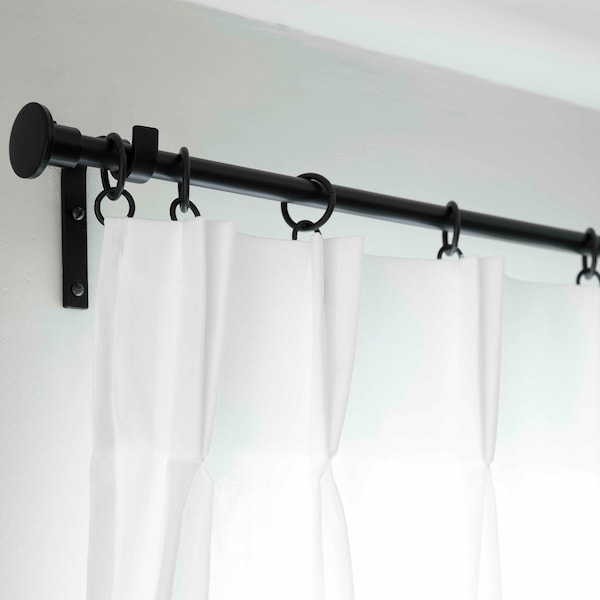Black Metal Curtain Pole - Handmade in Suffolk, England