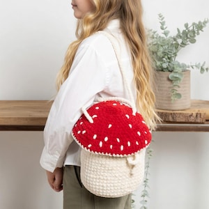 Mushroom Bag Crochet Pattern, Cute Handmade Mushroom Purse DIY, Fun Amigurumi Accessory, PDF Download