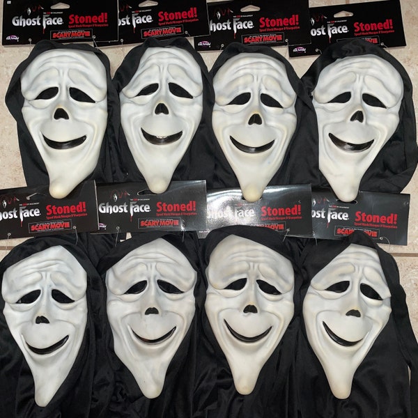 Scary Movie Stoned Ghost Face with Shroud Costume Mask with ***Flaws*** NWT