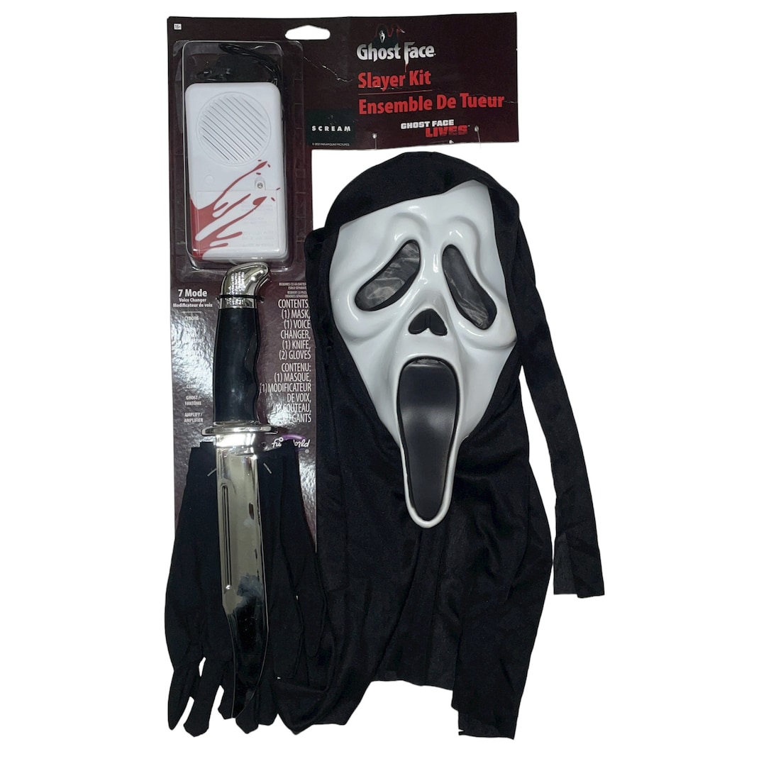 Scream Ghost Face Slayer 4 Piece Set Kit Mask Knife Voice Box Etsy