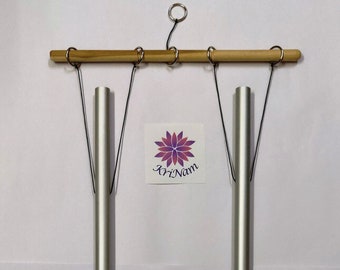 whole body C&G Pipe 256 hz 384 hz chime with hand stand, Extra ring to hang and rubber mallet for sound healing Therapy