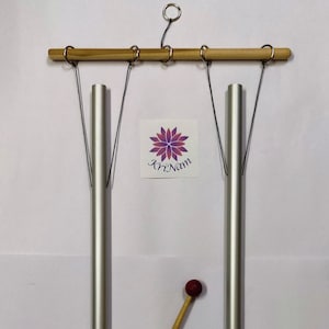 whole body C&G Pipe 256 hz 384 hz chime with hand stand, Extra ring to hang and rubber mallet for sound healing Therapy