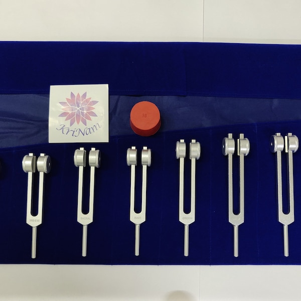 8 Chakra Tuning Forks Set Sound Healing Meditation, Mindfulness & Vibration Includes Pouch