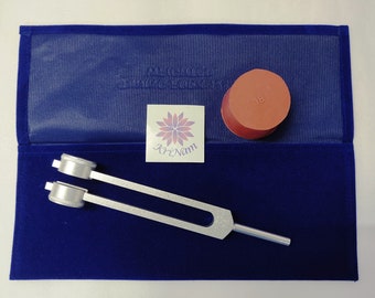 Otto 128 hz tuning fork tuner for sound healing Grounding and Relaxation with printed pouch