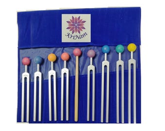 8 Chakra Stimmgabel-Set, Klangheilungs-Kit