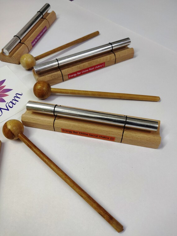 Energy Bar Chime 第7チャクラ 7 Chakra Energy Chime Bar Based on Chakra Notes With Wood