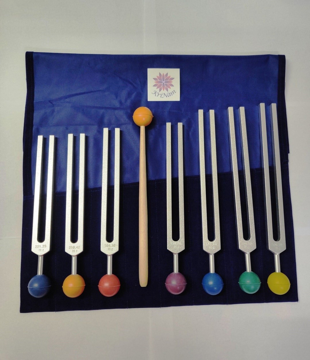 7 Chakra Tuning Forks With Color Rubber Balls With Mallet and Etsy