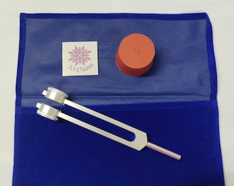 136.10 Hz Om Tuning fork weighted tuner for sound healing with Activator and Printed Pouch