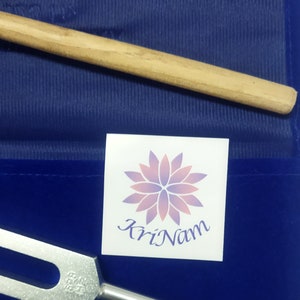 528 hz tuning fork for healing with printed Velvet Pouch and mallet image 2