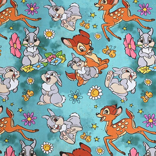 Bambi Fabric Cartoon Anime Cotton Fabric by the Half Yard Etsy