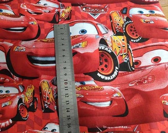 Cars Fabric Lightning McQueen Fabric Cartoon Anime Cotton Fabric By The Half Yard