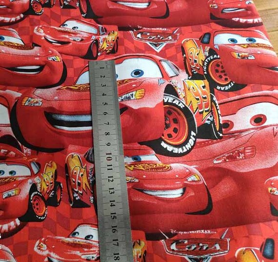 Cars Fabric Lightning Mcqueen Fabric Cartoon Anime Cotton Etsy