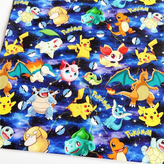 Pokemon Fabric Pocket Monster Fabric Pikachu Character Fabric - Etsy