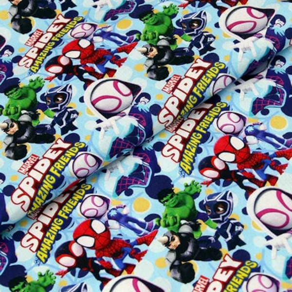 Spider-Man Fabric Cartoon Anime Cotton Fabric By The Half Yard