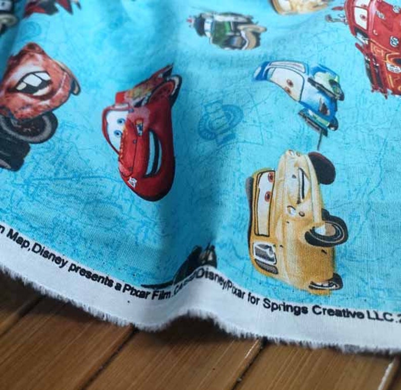 Cars Fabric Lightning Mcqueen Fabric Cartoon Anime Cotton Etsy