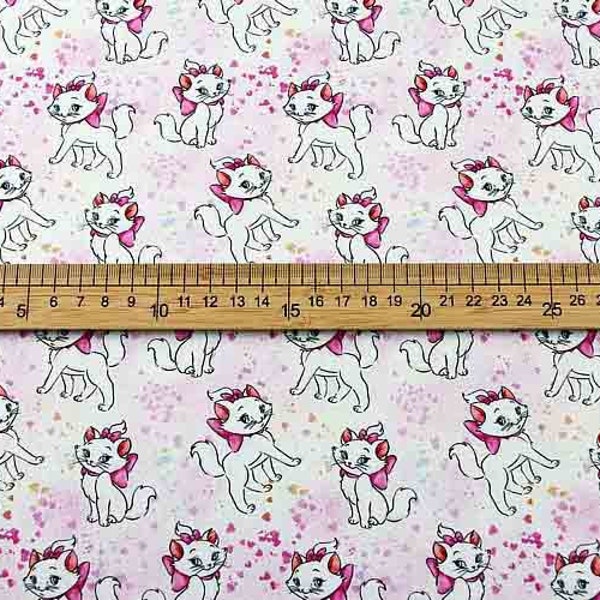 Marie chat tissu aristochats rose blanc-fourrure chaton tissu dessin animé Anime coton tissu par la demi-cour