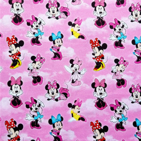 Disney Mickey et Minnie Mouse Fabric Cartoon Anime Cotton Fabric By The Half Yard