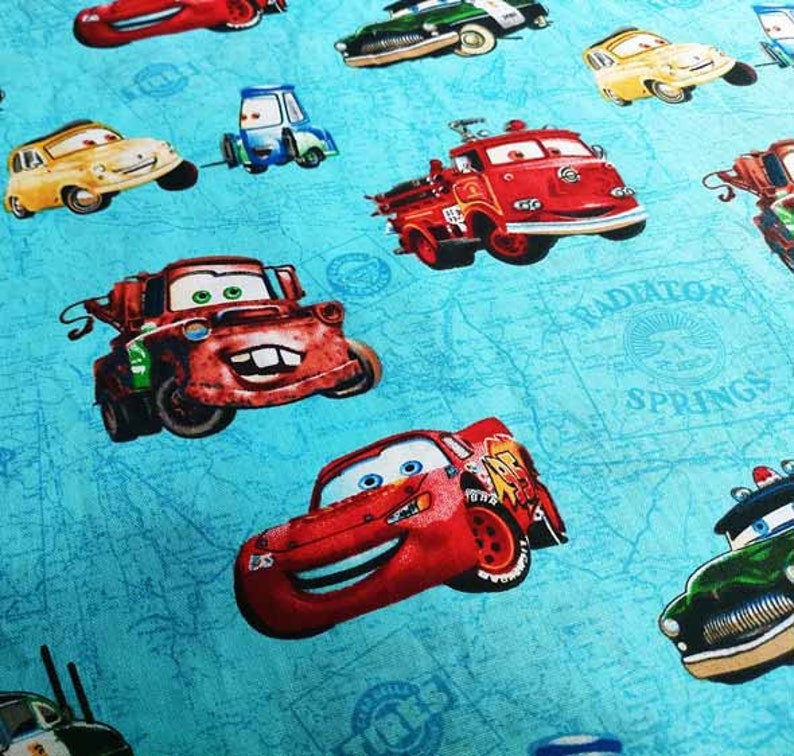 Cars Fabric Lightning Mcqueen Fabric Cartoon Anime Cotton Etsy