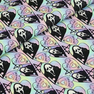 Iconic Horror Villains Character Fabric Scream Horror Halloween Cartoon Anime Cotton Fabric By The Half Yard