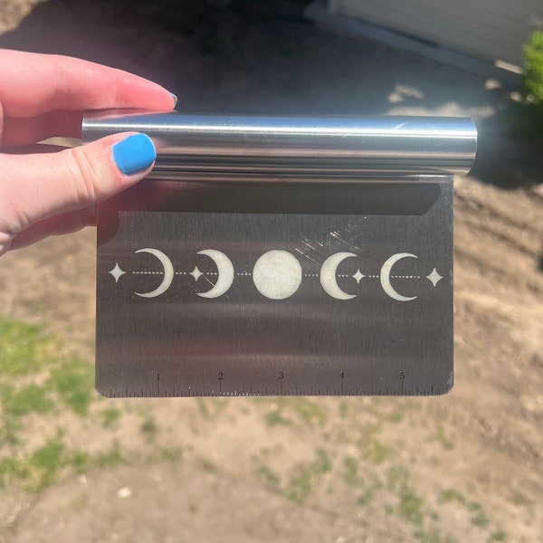 Personalized Moon Phase Bench Scraper/ Dough Cutter/ Chopper