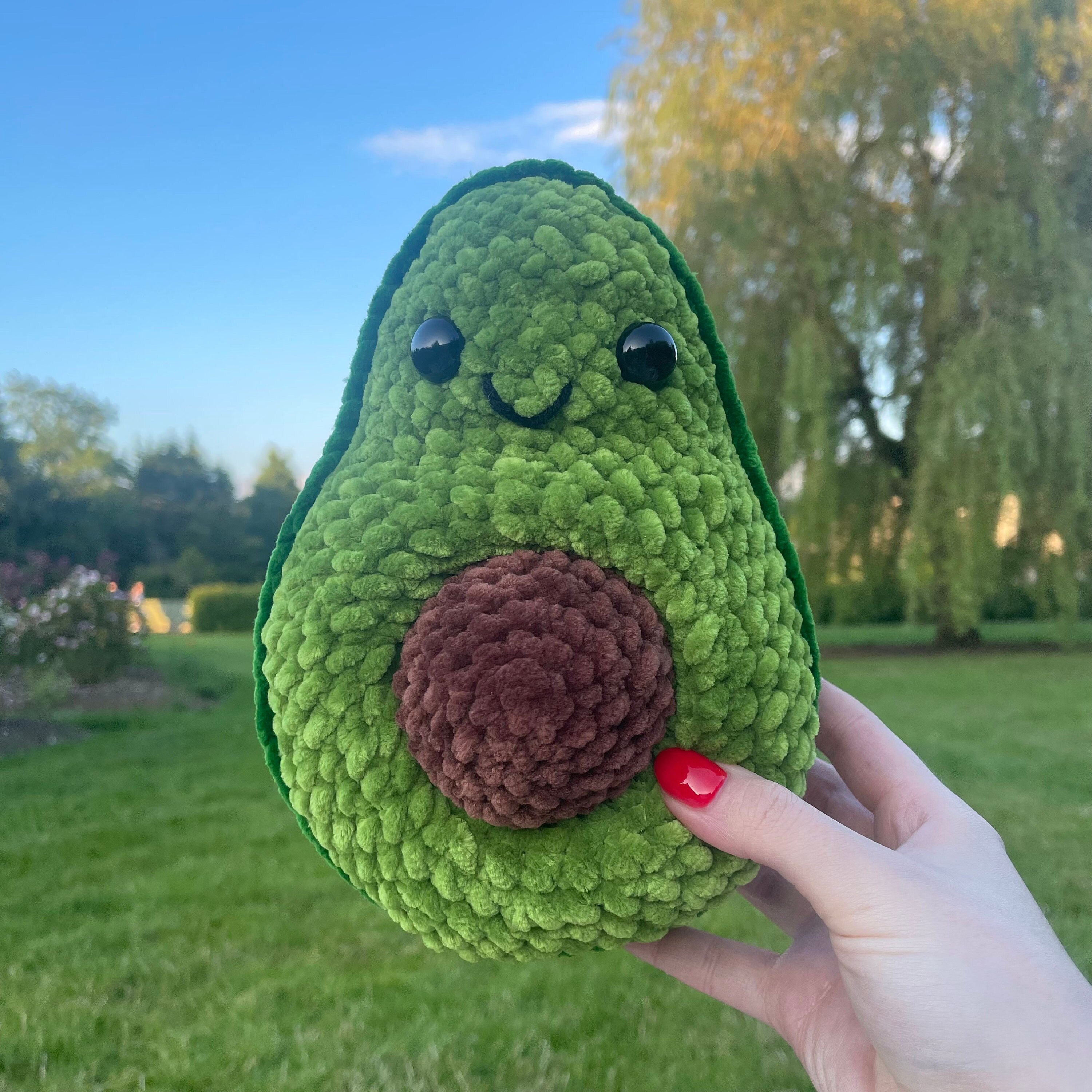 Crochet Avocado Plushie With Removable Pit Amigurumi Animal