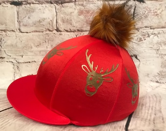 Weihnachtshut Silk Rudolph Bespezialte Reithut-Reiterhut-Abdeckung