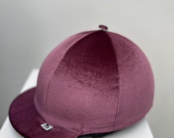 Samt-Reithelmbezug, individuelle Initialen, Reithelmseide