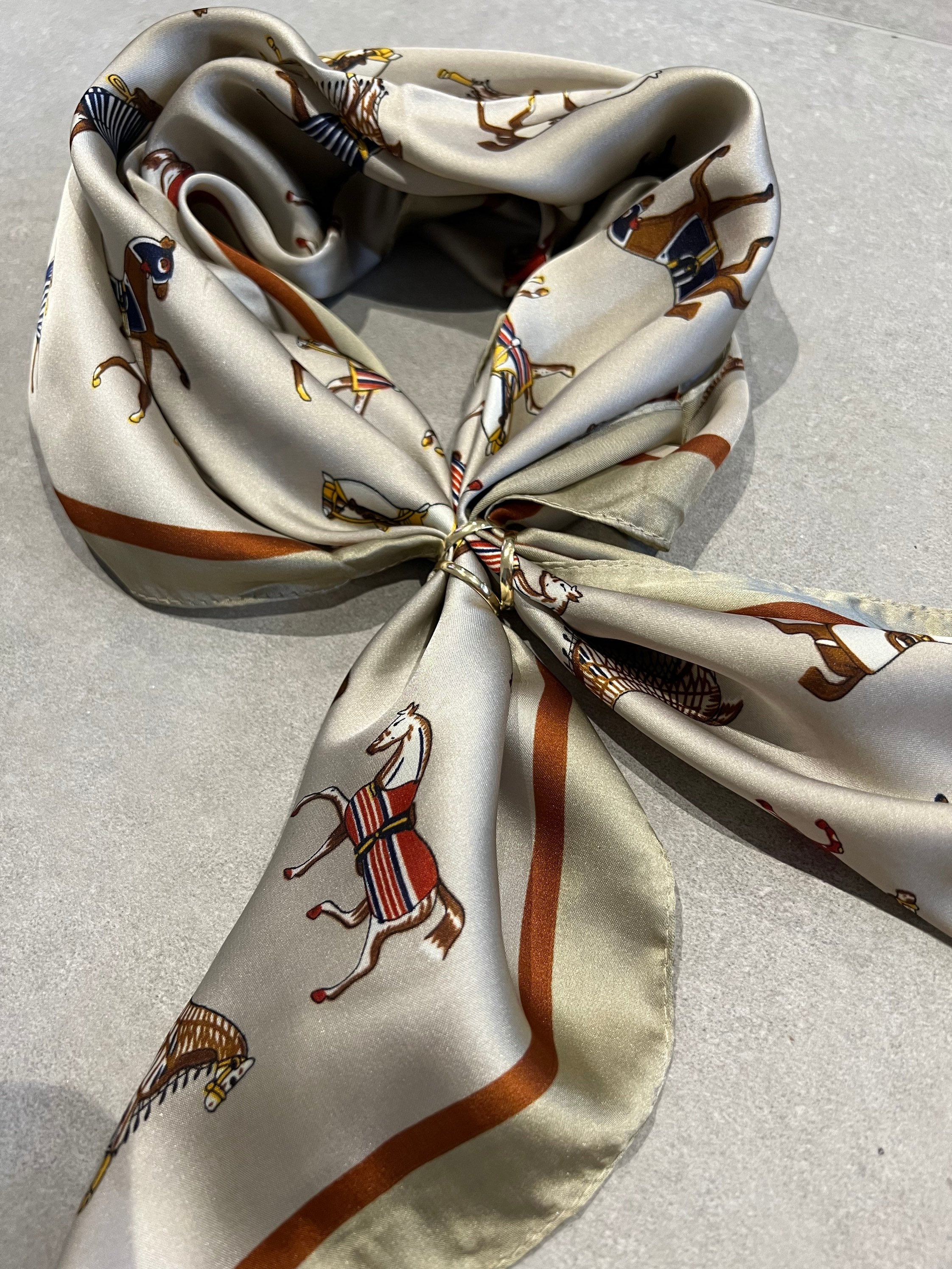 Hermes Gold Horse Bit Scarf Ring – I MISS YOU VINTAGE