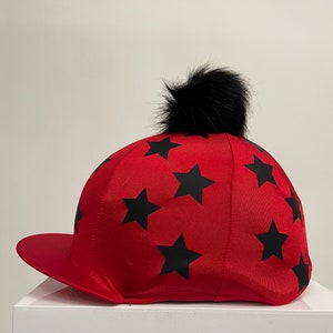 SXC Bradshaw Starburst Stars Printed Riding Hat Silk Cover Skull Cap Bespoke Equestrian Equine Custom Design Your Own