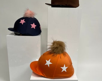 SXC Star Printed Riding Hat Silk Cover Skull Cap Bespoke Equestrian Equine Custom Design Your Own