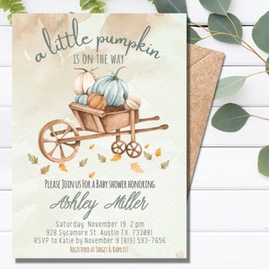 A little pumpkin baby shower invitation