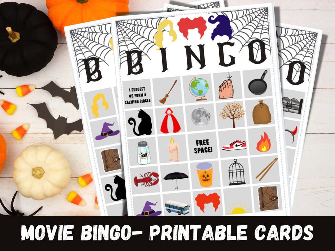 Hocus Pocus Printable Bingo Cards, Hocus Pocus Games, Hocus Pocus Watch ...