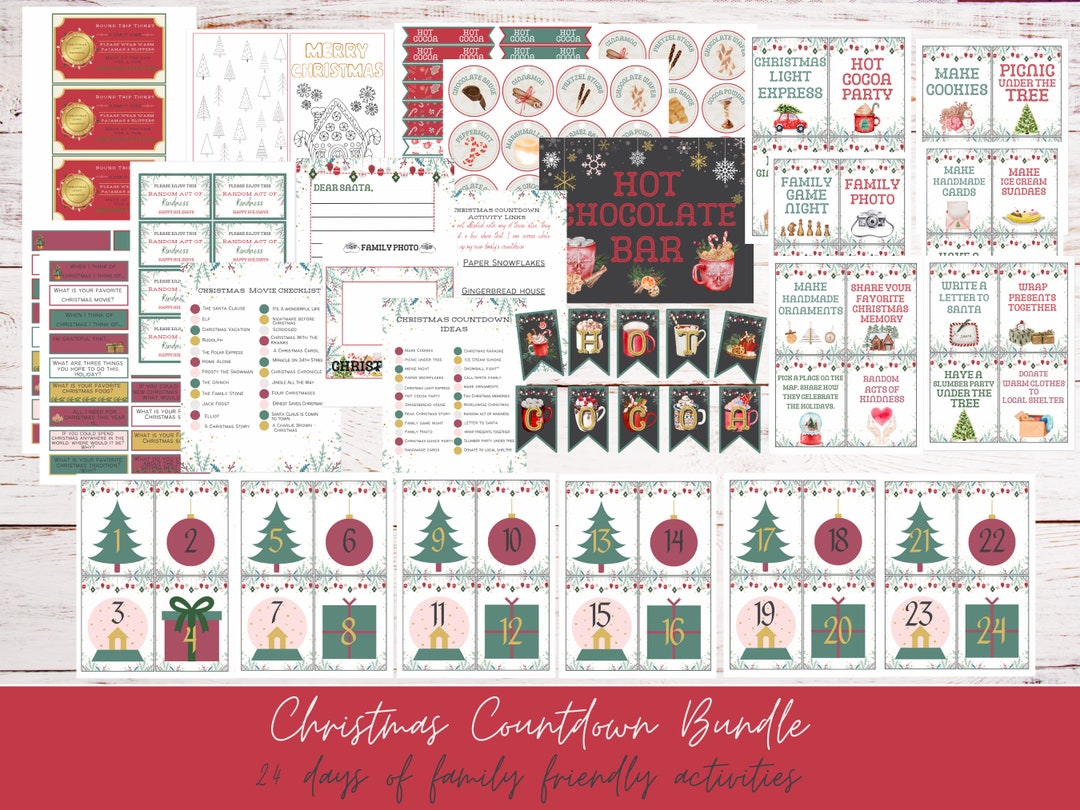 Christmas Countdown Printable - Etsy