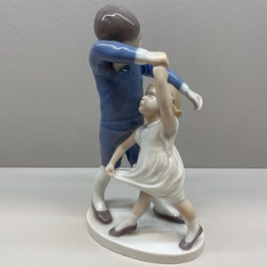 Bing&Grondahl 1845 Dancing School Boy and Girl Porcelain Figurine