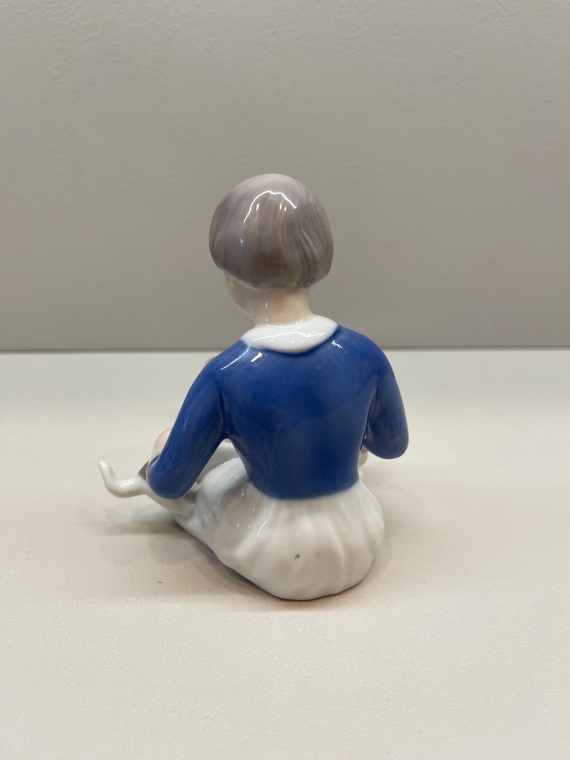 Bing & Grøndahl 2333 Girl With Cat and Dog Figurine | Vintage